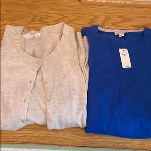 Gap lot. NWT crewneck and NWOT cardigan